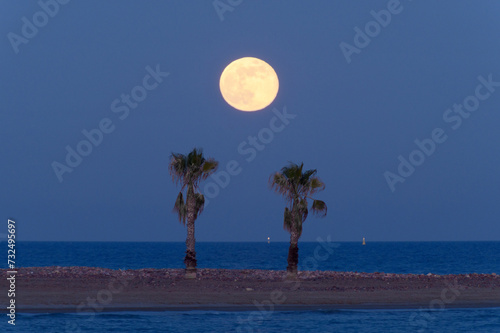 Quadro su tela LUNA LLENA EN LA PLAYA DE XILXES