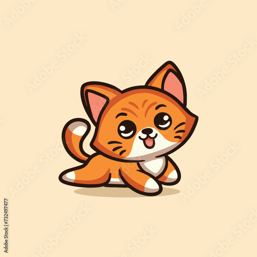 Cat Cute Animal Vector Mascot Cartoon Design illustration