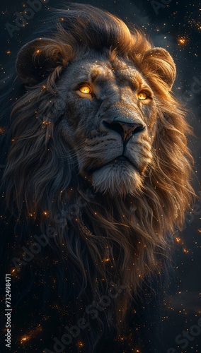 Lion s Den  A Glowing Mane in the Spotlight Generative AI