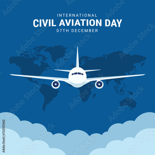 International Civil Aviation Day Vector Illustration
