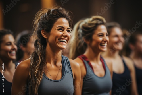 With smiles that light up the room and laughter that fills the air, a group of friends in sportswear enjoys a fun and lively moment together, embodying the spirit of friendship and shared experiences