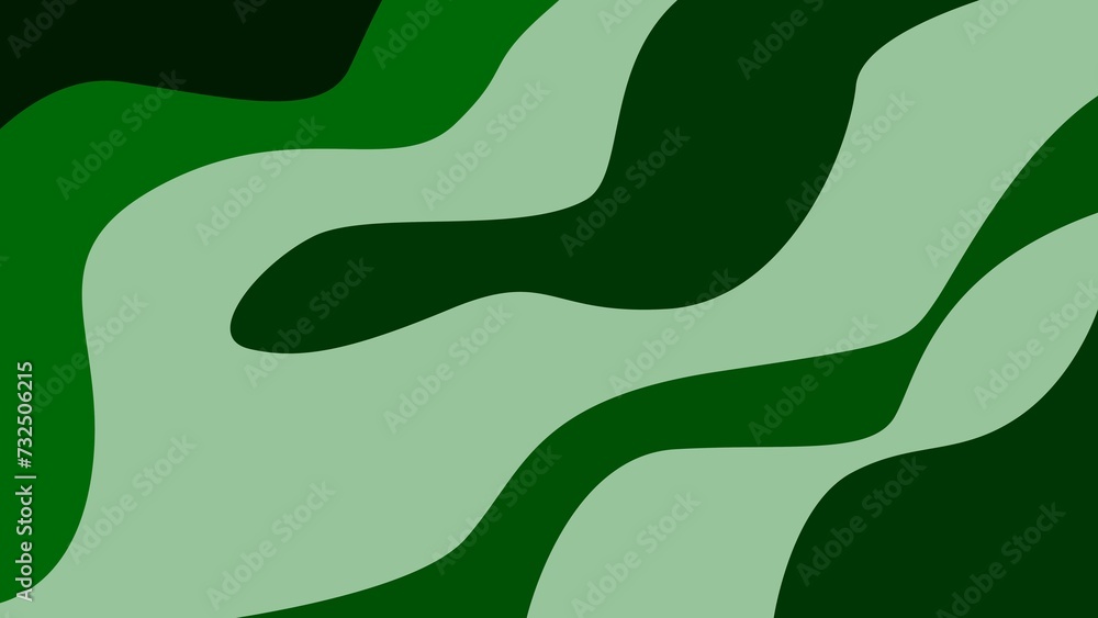 Abstract illustration with a wavy green surface against a dark background Abstract illustration with a wavy green surface against a dark background