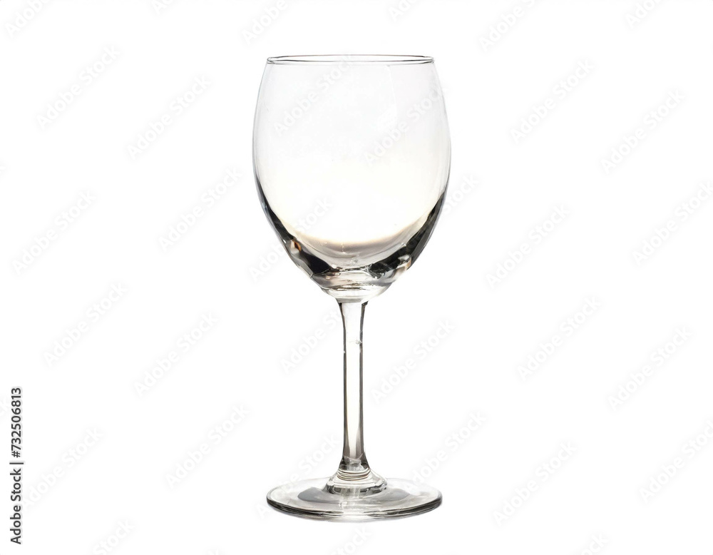 Leeres Weinglas isoliert auf weißen Hintergrund, Freisteller 