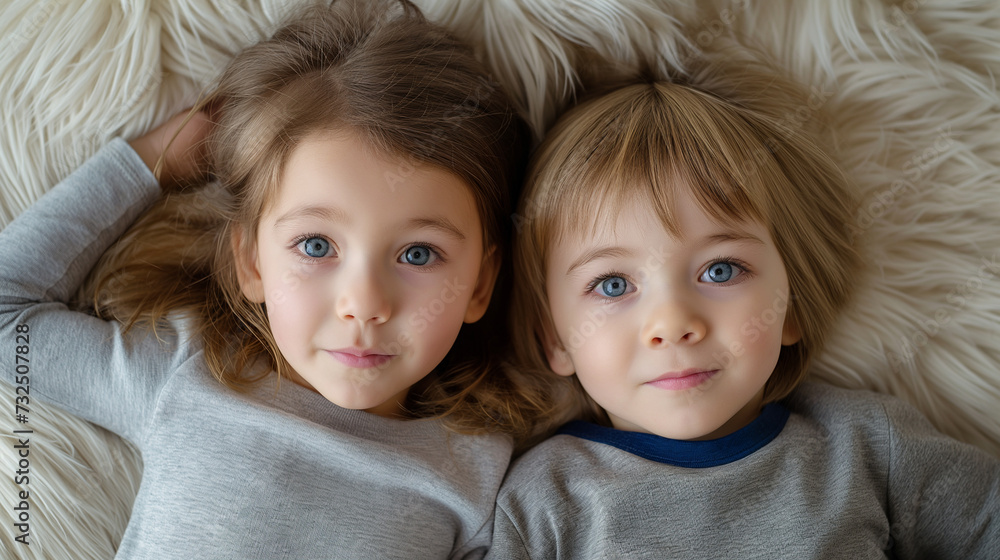 Sibling Bonding - Closeup of Siblings Lying Together