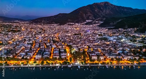 Fototapeta Naklejka Na Ścianę i Meble -  Aerial view of Fethiye in Mugla Province, Turkey