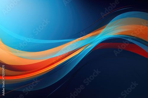 Abstract background with blue and orange wavy lines. 