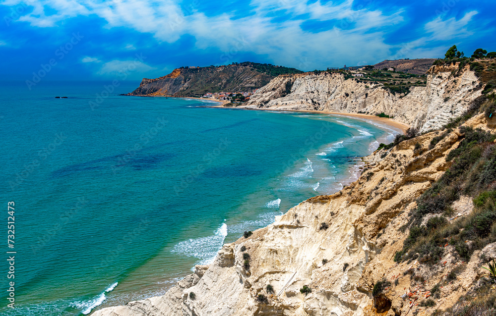 Scala dei Turchi, a rocky cliff on the coast of southern Sicily,