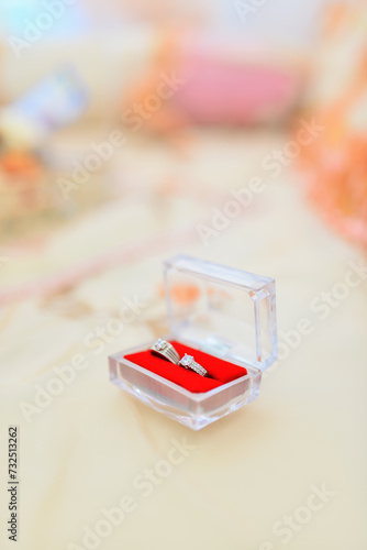 A Pair Wedding Ring In The Box
