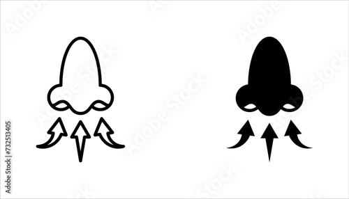Breathing icon set. Breath difficulties sign. Respiration problems symbol. vector illustration on white background