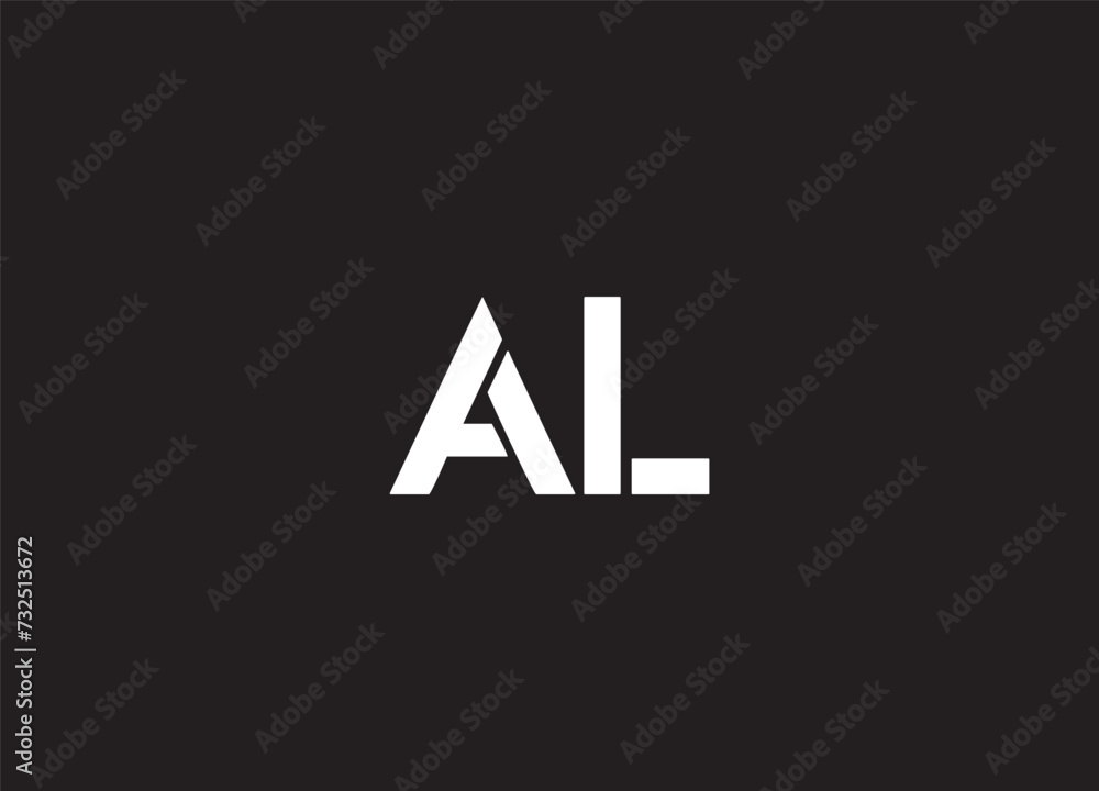 AL Letter Logo Design with Creative Intersected AL Letter Logo Design with Creative Intersected