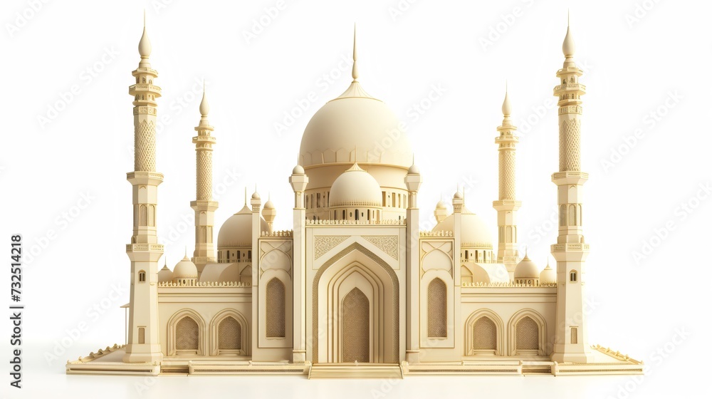 illustration of a mosque with a dome, for islam or muslim day, isolated on white background illustration of a mosque with a dome, for islam or muslim day, isolated on white background