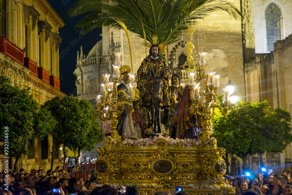 Fototapeta premium Hermandad de la Borriquita, semana santa de Sevilla