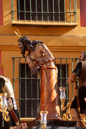 paso de misterio de la hermandad de las cigarreras en la semana santa de Sevilla, España photo