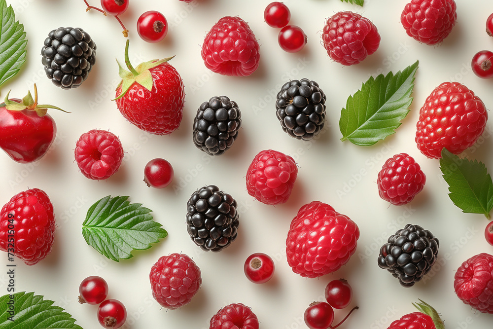 Mixed berries. Background image. Created with Generative AI technology Mixed berries. Background image. Created with Generative AI technology