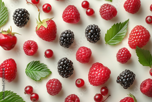 Mixed berries. Background image. Created with Generative AI technology