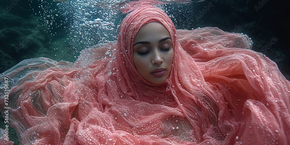 Pink Hijab Hair Flip: A Monthly Event Celebration Generative AI