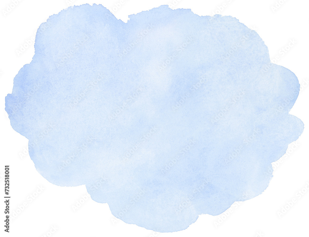 Obraz premium Blue oval shape background watercolor hand painted