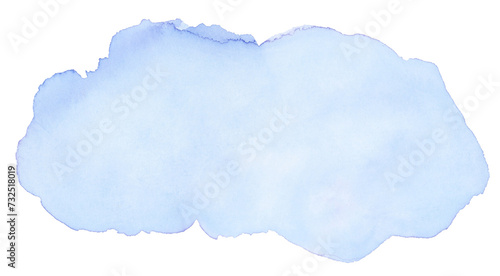 Blue watercolor shape of cloud photo