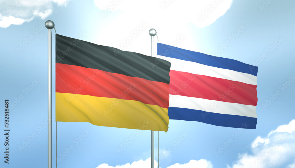 Germany and Costa Rica Flag Together A Concept of Realations Germany and Costa Rica Flag Together A Concept of Realations