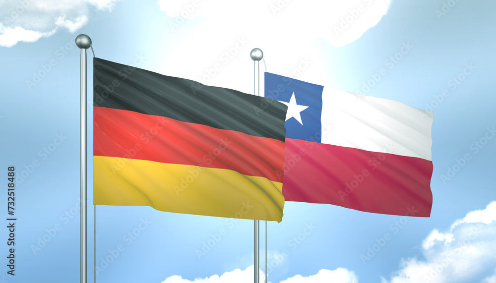 Germany and Chile Flag Together A Concept of Realations Germany and Chile Flag Together A Concept of Realations