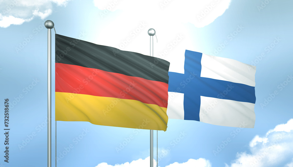 Germany and Finland Flag Together A Concept of Realations Germany and Finland Flag Together A Concept of Realations