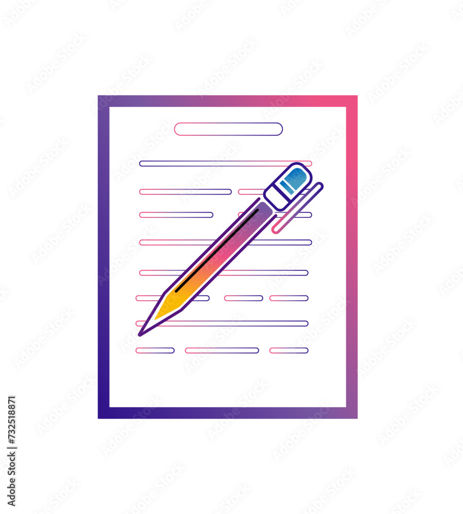 Vector illustration of a cartoon fountain pen on a notebook background Vector illustration of a cartoon fountain pen on a notebook background