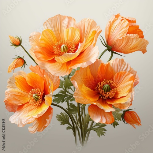 Vase With Orange Flowers on Table
