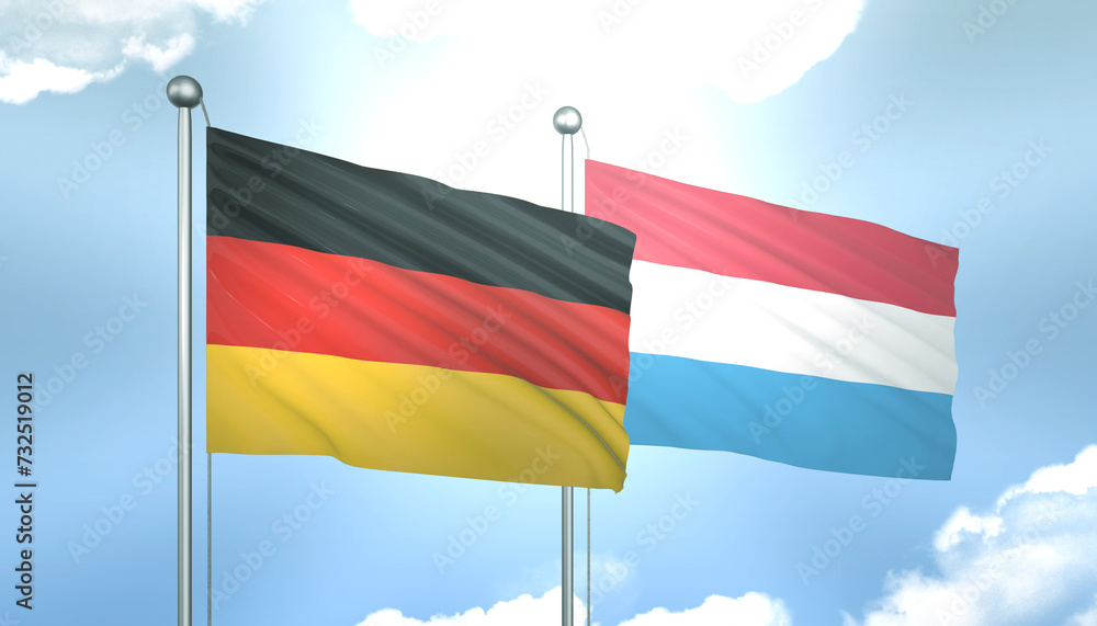 Germany and Luxembourg Flag Together A Concept of Realations Germany and Luxembourg Flag Together A Concept of Realations
