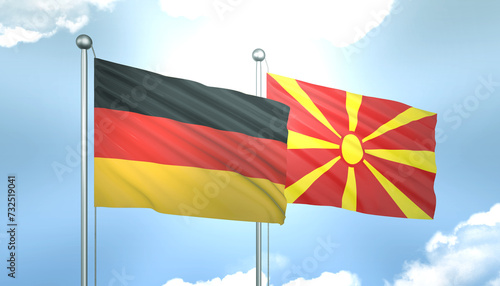 Germany and Macedonia Flag Together A Concept of Realations