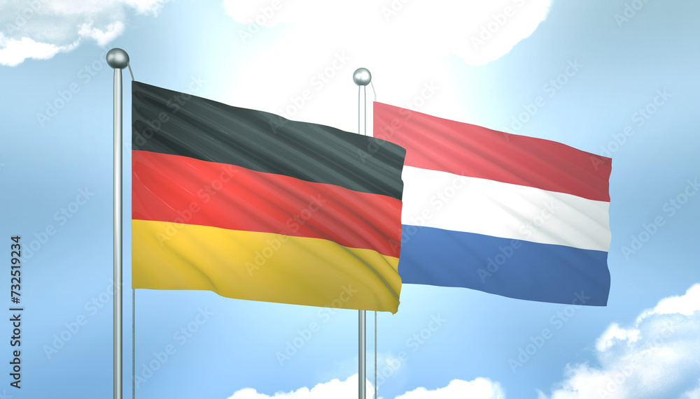 Germany and Netherlands Flag Together A Concept of Realations Germany and Netherlands Flag Together A Concept of Realations