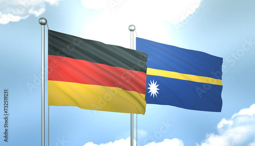 Germany and Nauru Flag Together A Concept of Realations