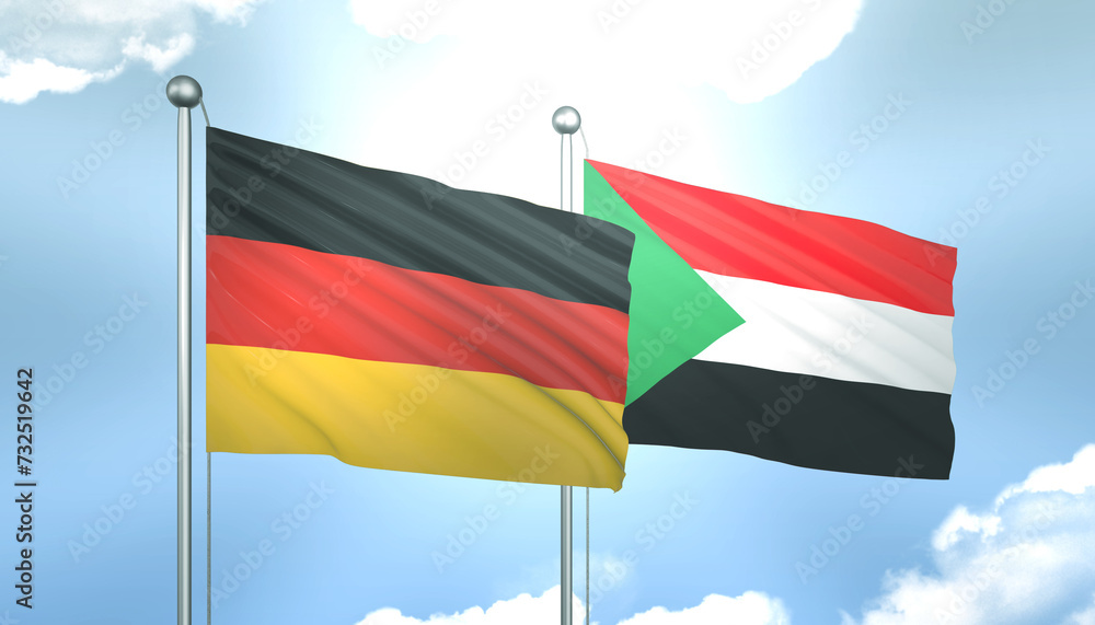 Germany and Sudan Flag Together A Concept of Realations Germany and Sudan Flag Together A Concept of Realations