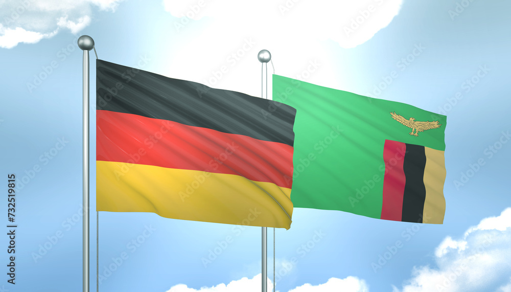 Germany and Zambia Flag Together A Concept of Realations Germany and Zambia Flag Together A Concept of Realations