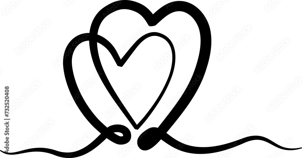 Heart continuous line drawing, love, romance, wedding Heart continuous line drawing, love, romance, wedding