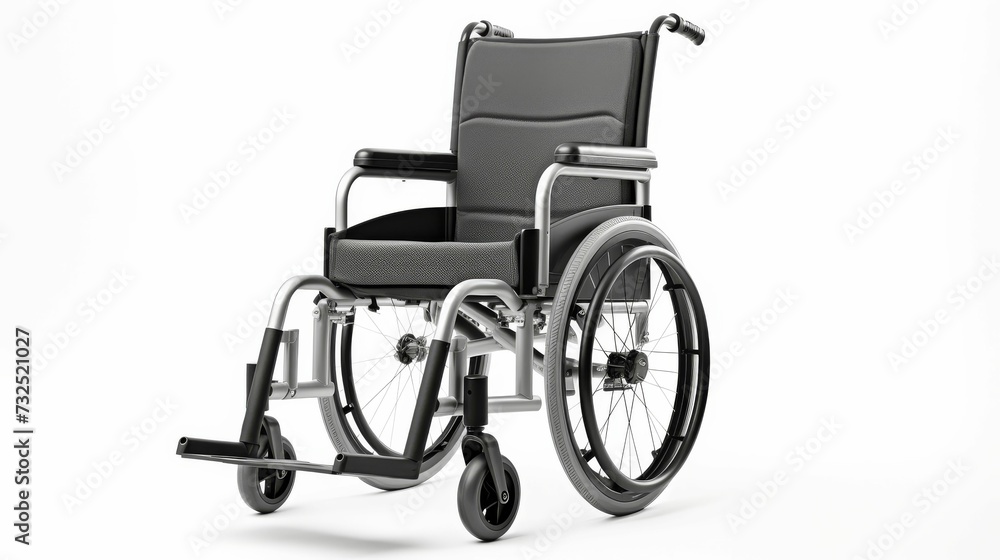Wheelchair With Wheels on White Background