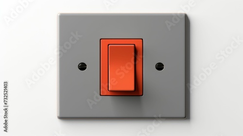 Orange Light Switch on White Wall