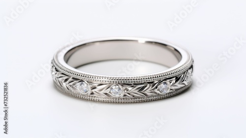 White Gold Wedding Ring With Center Diamond