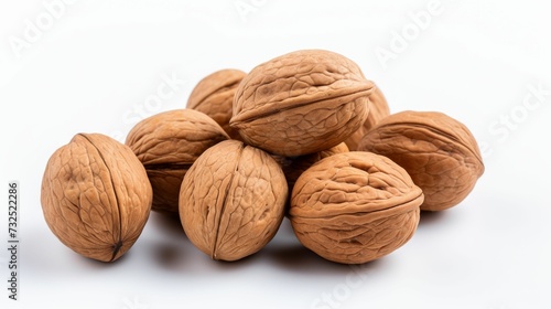 Pile of Nuts on White Background