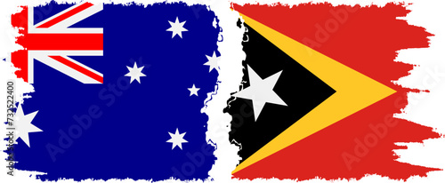 Timor-Leste - East Timor and Australia grunge flags connection vector
