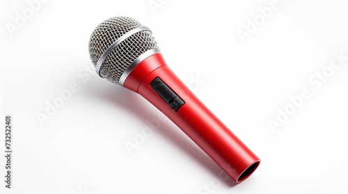Red Microphone on White Background