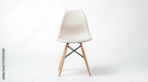 White Plastic Chair With Wooden Legs