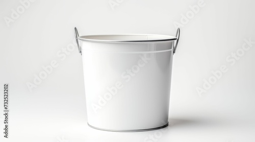 White Bucket on White Background
