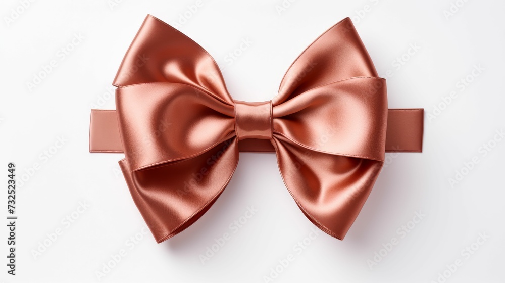 Pink Bow on White Background