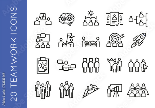Team work icon set