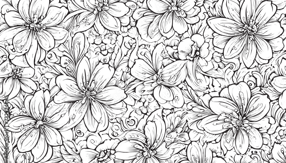 Obraz premium seamless pattern with flowers
