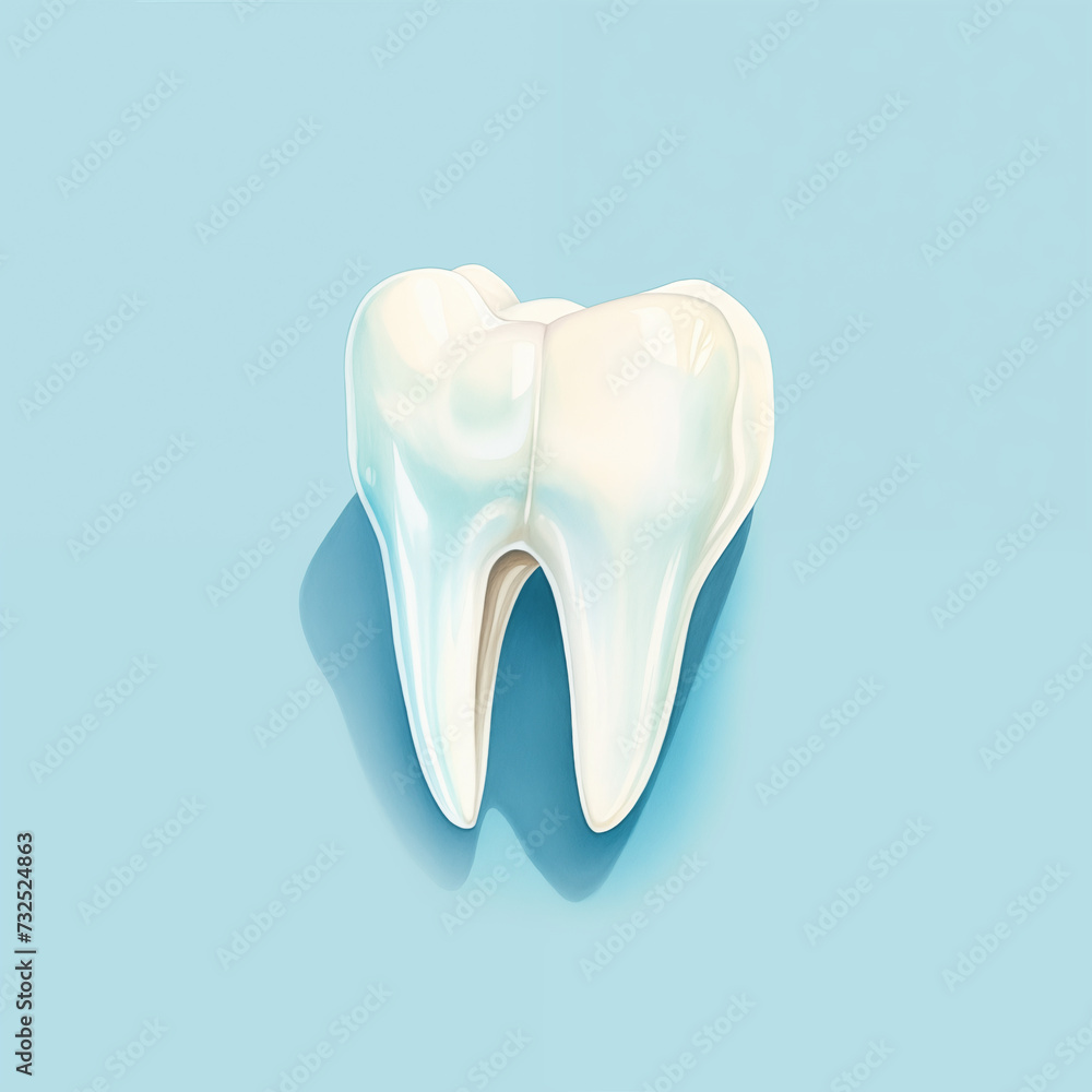 Illustration of a tooth on a blue background Illustration of a tooth on a blue background