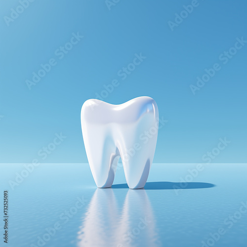 White tooth icon on blue background  dental care and health  dh  illustration