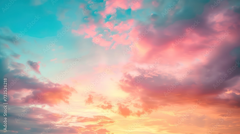 The natural beauty of the sunset sky captivates with its colorful display.