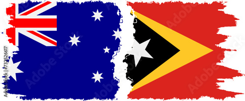 Timor-Leste - East Timor and Australia grunge flags connection vecto