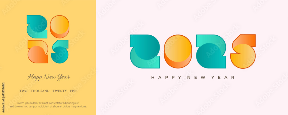colorful 2025 design with modern numbers. Premium design 2025 for calendar, poster, template or poster design.